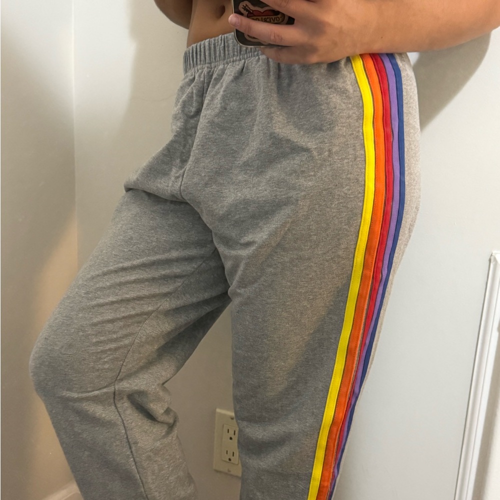 TCEC Gray Joggers with Colorful Side Stripes